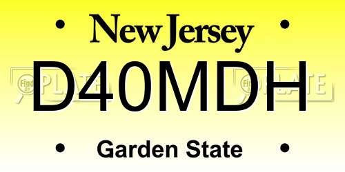 D40MDH New Jersey License Plate