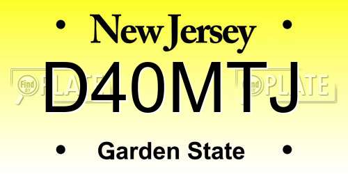D40MTJ New Jersey License Plate