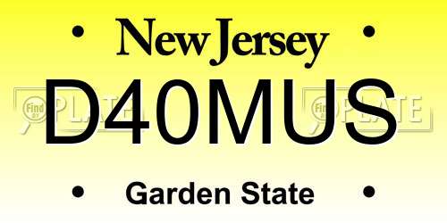 D40MUS New Jersey License Plate