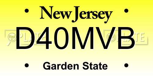 D40MVB New Jersey License Plate