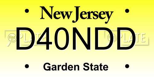 D40NDD New Jersey License Plate