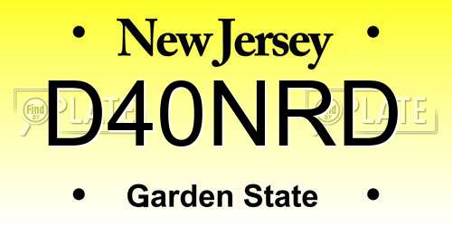 D40NRD New Jersey License Plate