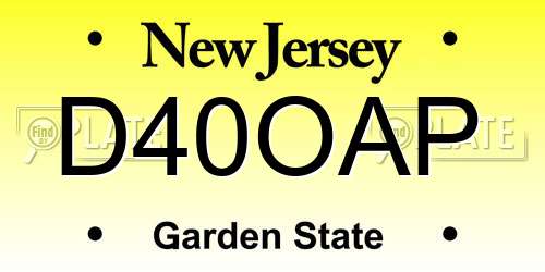 D40OAP New Jersey License Plate
