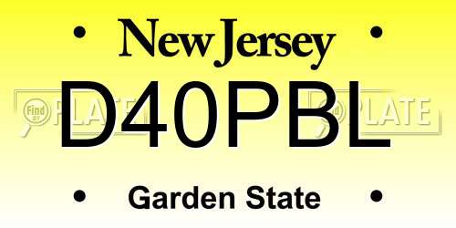 D40PBL New Jersey License Plate