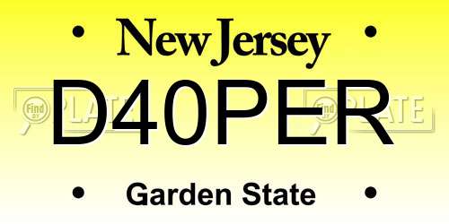 D40PER New Jersey License Plate