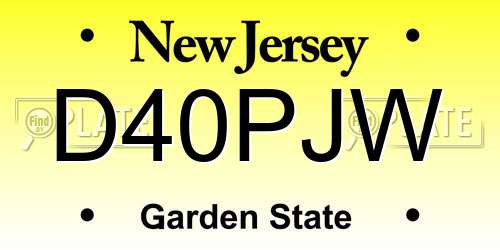 D40PJW New Jersey License Plate