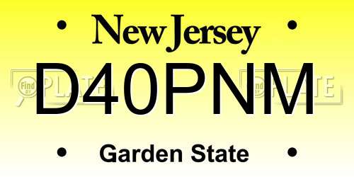 D40PNM New Jersey License Plate