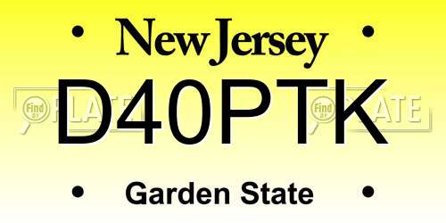 D40PTK New Jersey License Plate