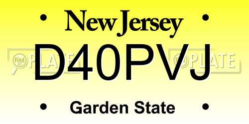 D40PVJ New Jersey License Plate