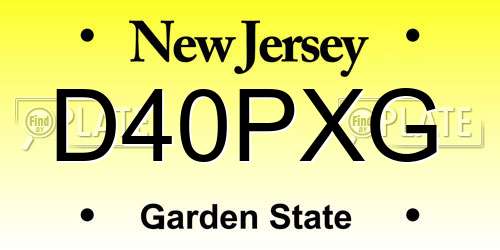 D40PXG New Jersey License Plate