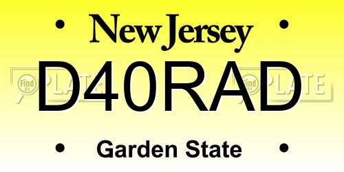 D40RAD New Jersey License Plate