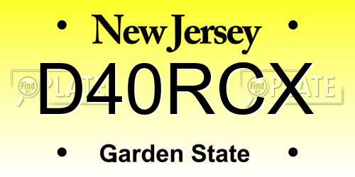 D40RCX New Jersey License Plate