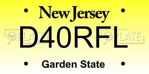 D40RFL New Jersey License Plate