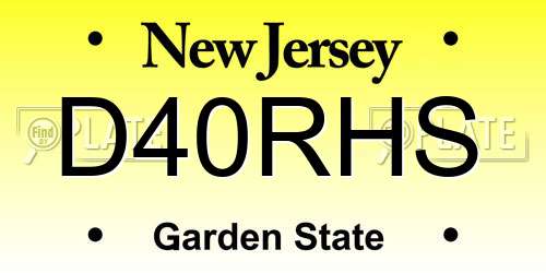 D40RHS New Jersey License Plate