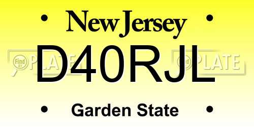 D40RJL New Jersey License Plate