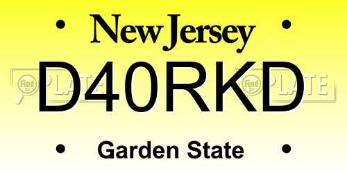 D40RKD New Jersey License Plate