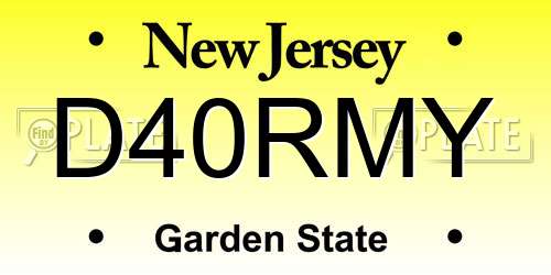 D40RMY New Jersey License Plate
