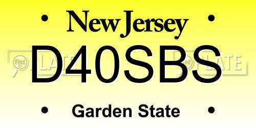 D40SBS New Jersey License Plate