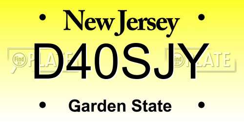 D40SJY New Jersey License Plate