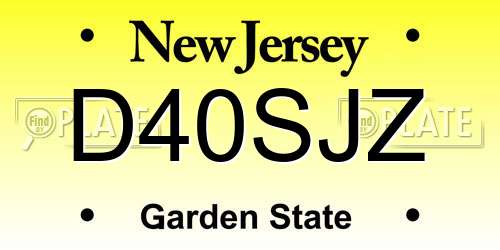 D40SJZ New Jersey License Plate