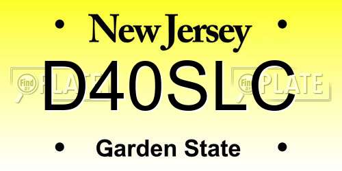 D40SLC New Jersey License Plate