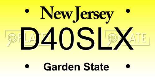 D40SLX New Jersey License Plate