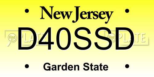 D40SSD New Jersey License Plate