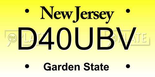 D40UBV New Jersey License Plate