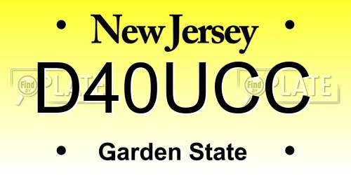 D40UCC New Jersey License Plate