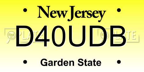 D40UDB New Jersey License Plate