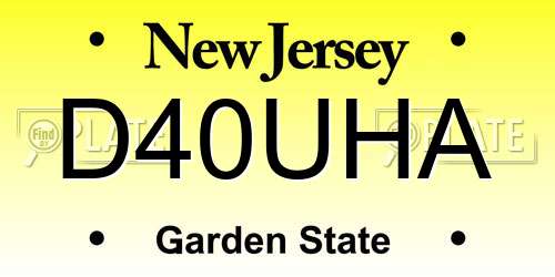 D40UHA New Jersey License Plate