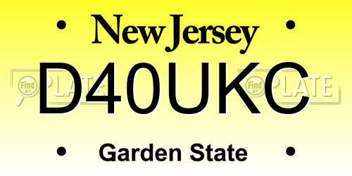 D40UKC New Jersey License Plate