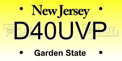 D40UVP New Jersey License Plate