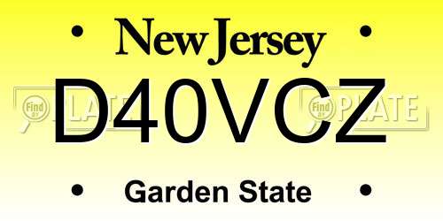 D40VCZ New Jersey License Plate