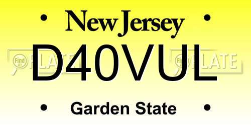 D40VUL New Jersey License Plate