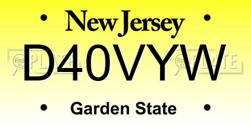 D40VYW New Jersey License Plate