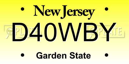 D40WBY New Jersey License Plate