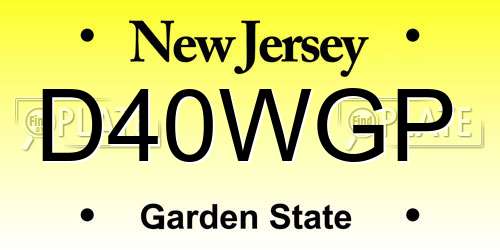 D40WGP New Jersey License Plate