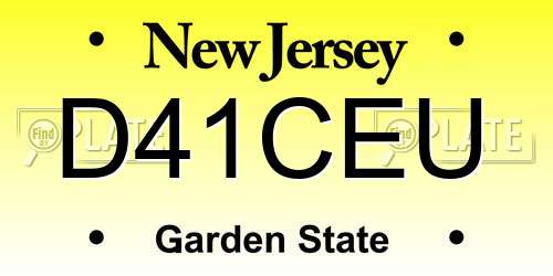 D41CEU New Jersey License Plate