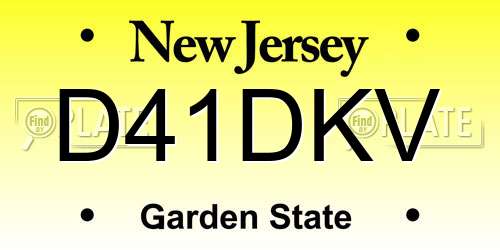 D41DKV New Jersey License Plate