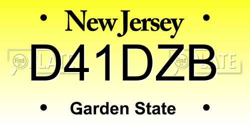 D41DZB New Jersey License Plate