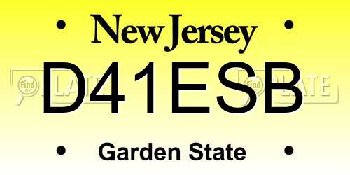 D41ESB New Jersey License Plate