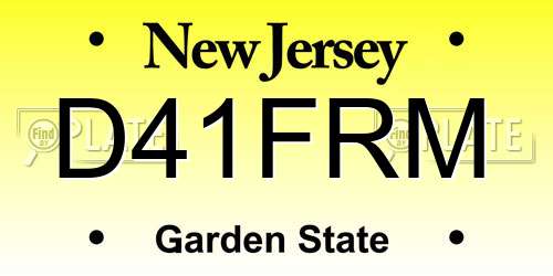 D41FRM New Jersey License Plate