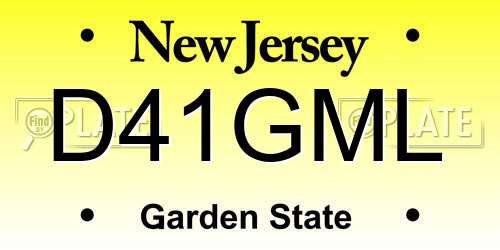 D41GML New Jersey License Plate