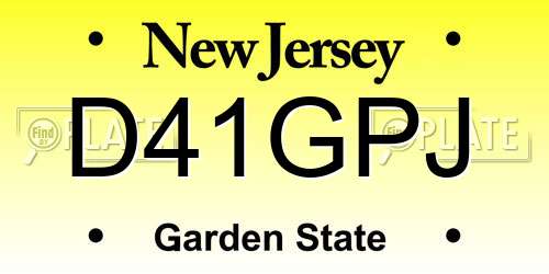 D41GPJ New Jersey License Plate