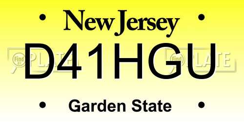D41HGU New Jersey License Plate