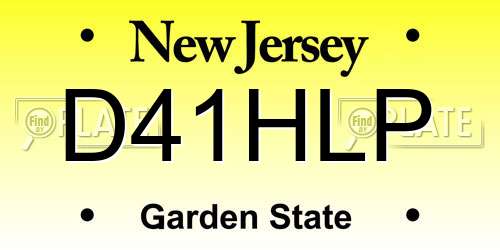 D41HLP New Jersey License Plate