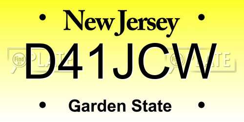 D41JCW New Jersey License Plate