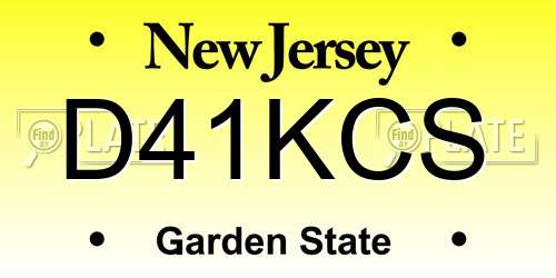D41KCS New Jersey License Plate