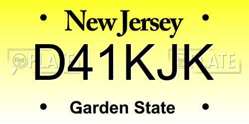 D41KJK New Jersey License Plate